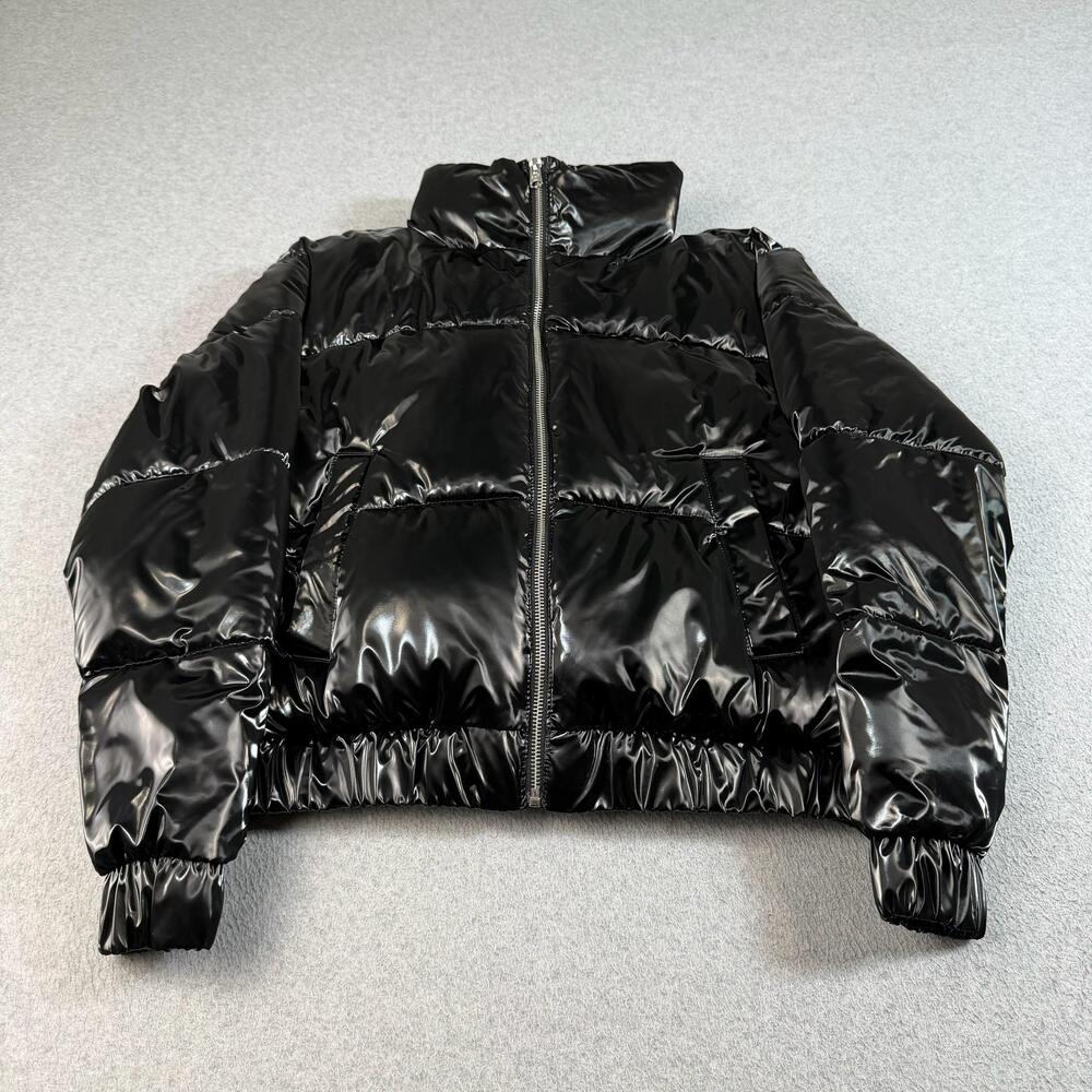 Abercrombie & Fitch Puffer Coat Ultra Collection Women Small Black Shiny Jacket